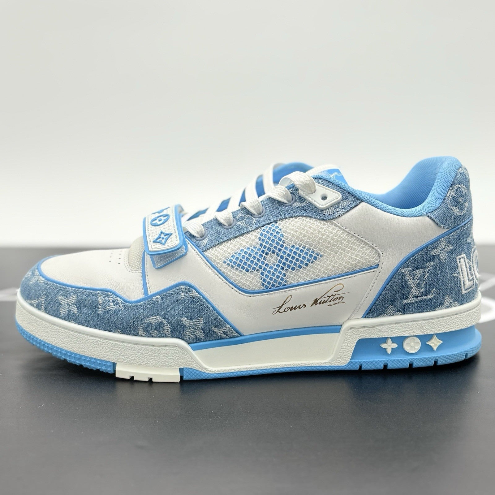 Size 10 LV (11-11.5 US) Louis Vuitton Strap Trainer ' Blue ' | SUPER CLEAN!