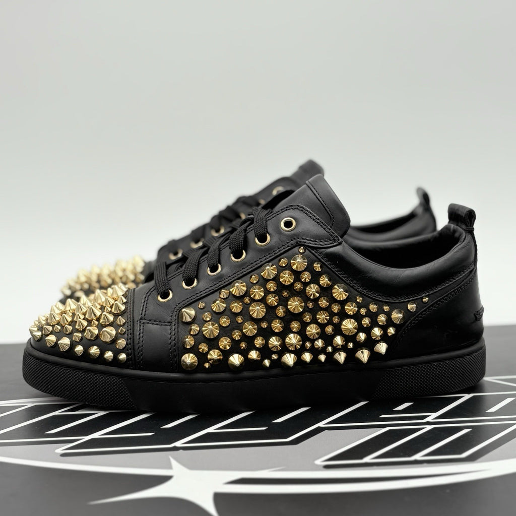 Size 43 (10 US) Christian Louboutin Low Spiked Sneaker  ' Black Gold ' | GOOD!