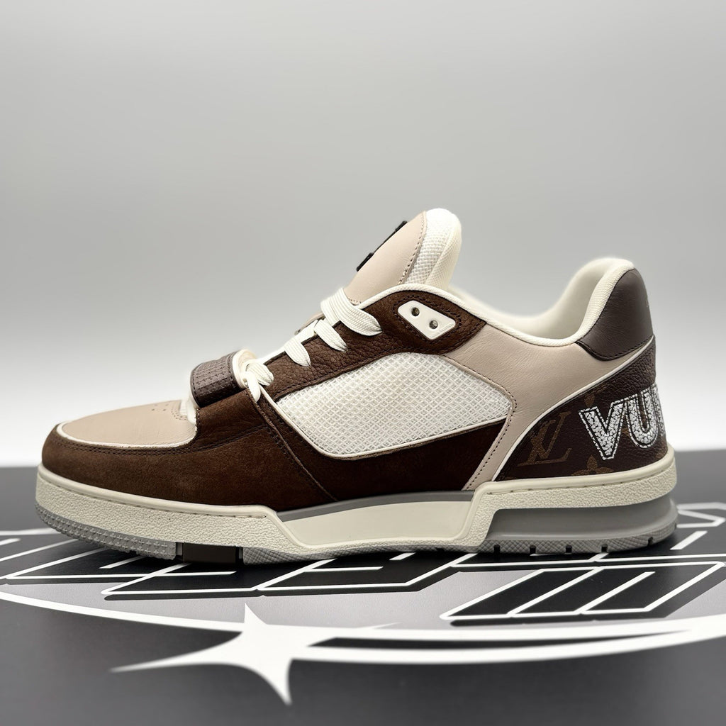 Size 9 LV (10-10.5 US) Louis Vuitton Trainer Strap ' Brown, Beige ' | EXCELLENT!