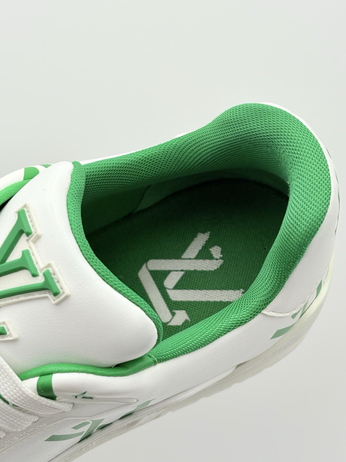 Size 6.5 LV (7.5-8 US) Louis Vuitton Trainer ' White Green Recycled ' | CLEAN!