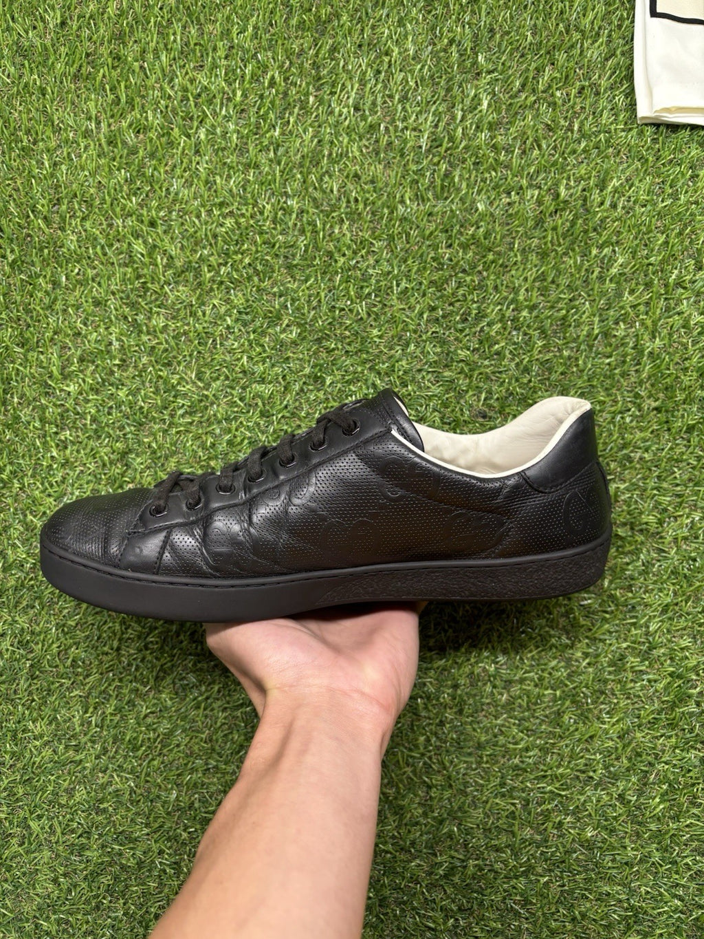 Size 9.5 G (10 US) - Gucci Ace GG ' Black ' | GOOD CONDITION!