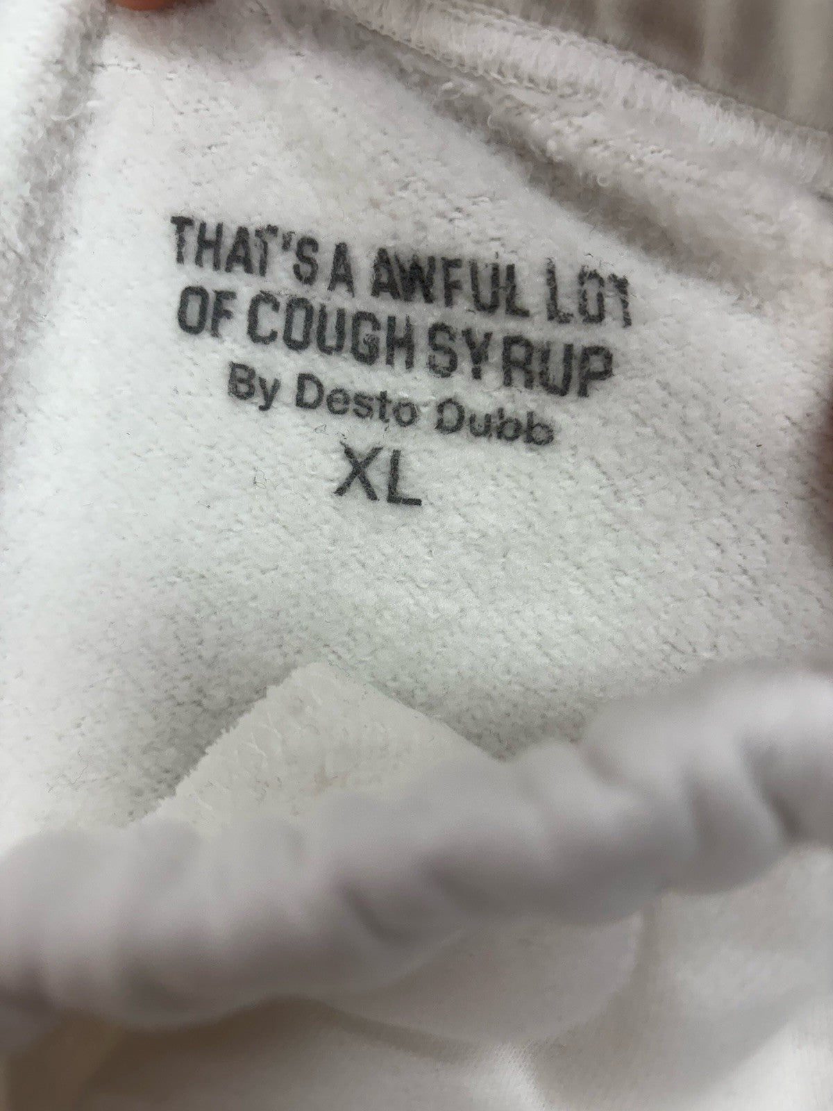 Size XL - That's A Awful Lot Of Cough Syrup Sweatpants ‘Valentines White‘ | NEW!
