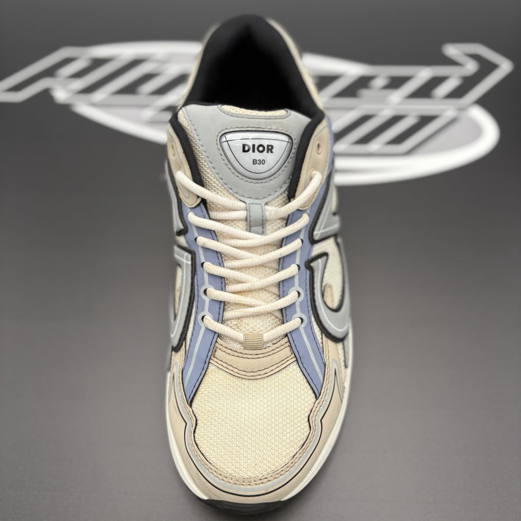 Size 44 (11 US) - Dior B30 Reflective Sneaker ' White Beige Blue ' | SUPER CLEAN