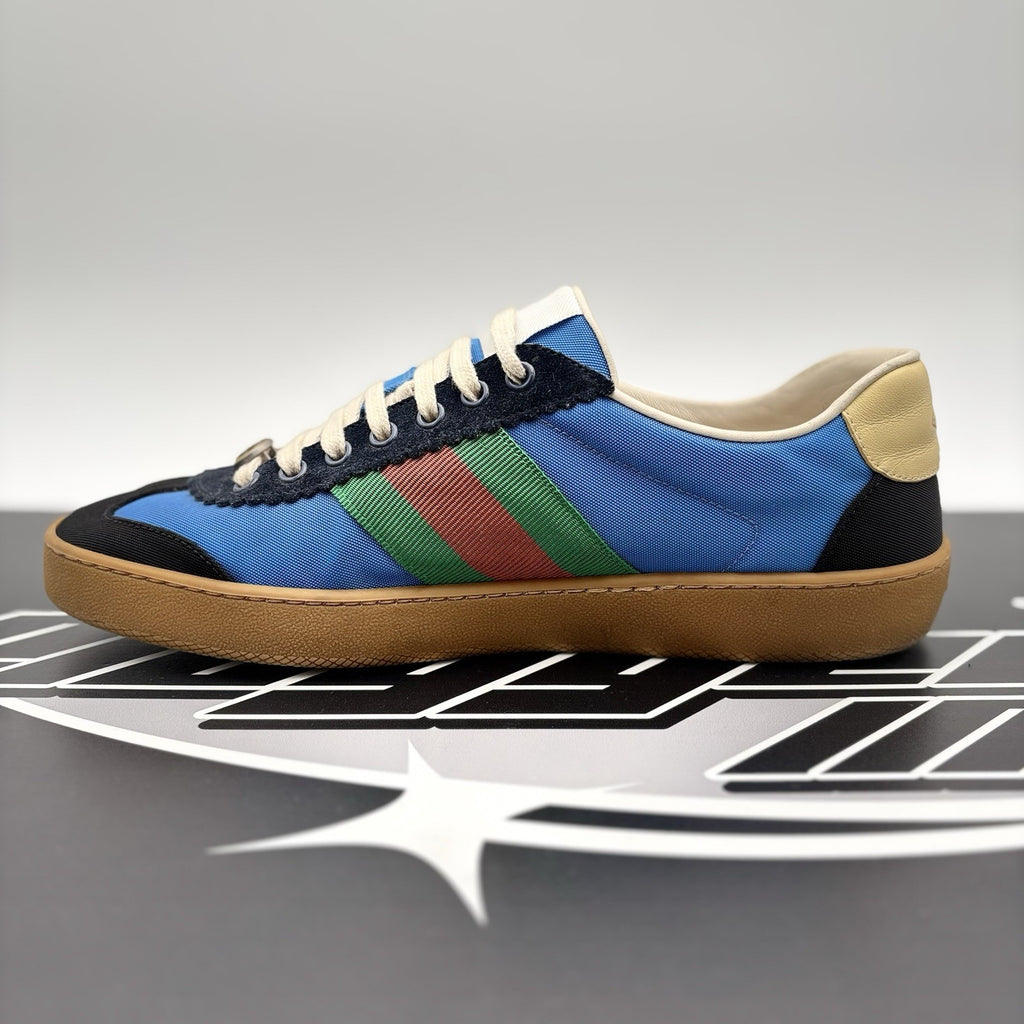 Size 8 G (8.5 US) - Gucci Web Accent Nylon ‘ Blue ‘  | GOOD CONDITION!