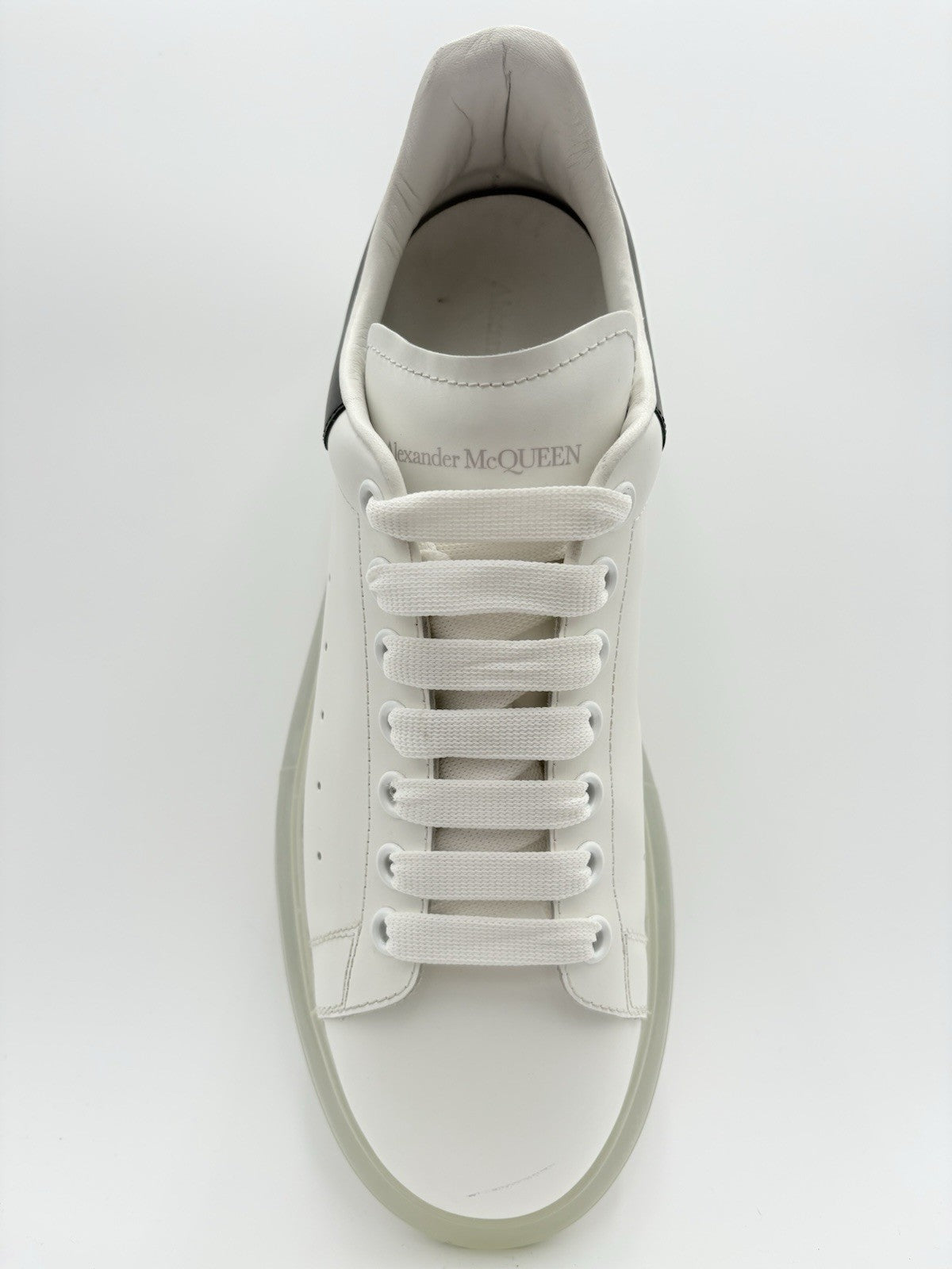 Size 44 (11 US) Alexander McQueen Clear Sole ' Black White ' | GOOD CONDITION!