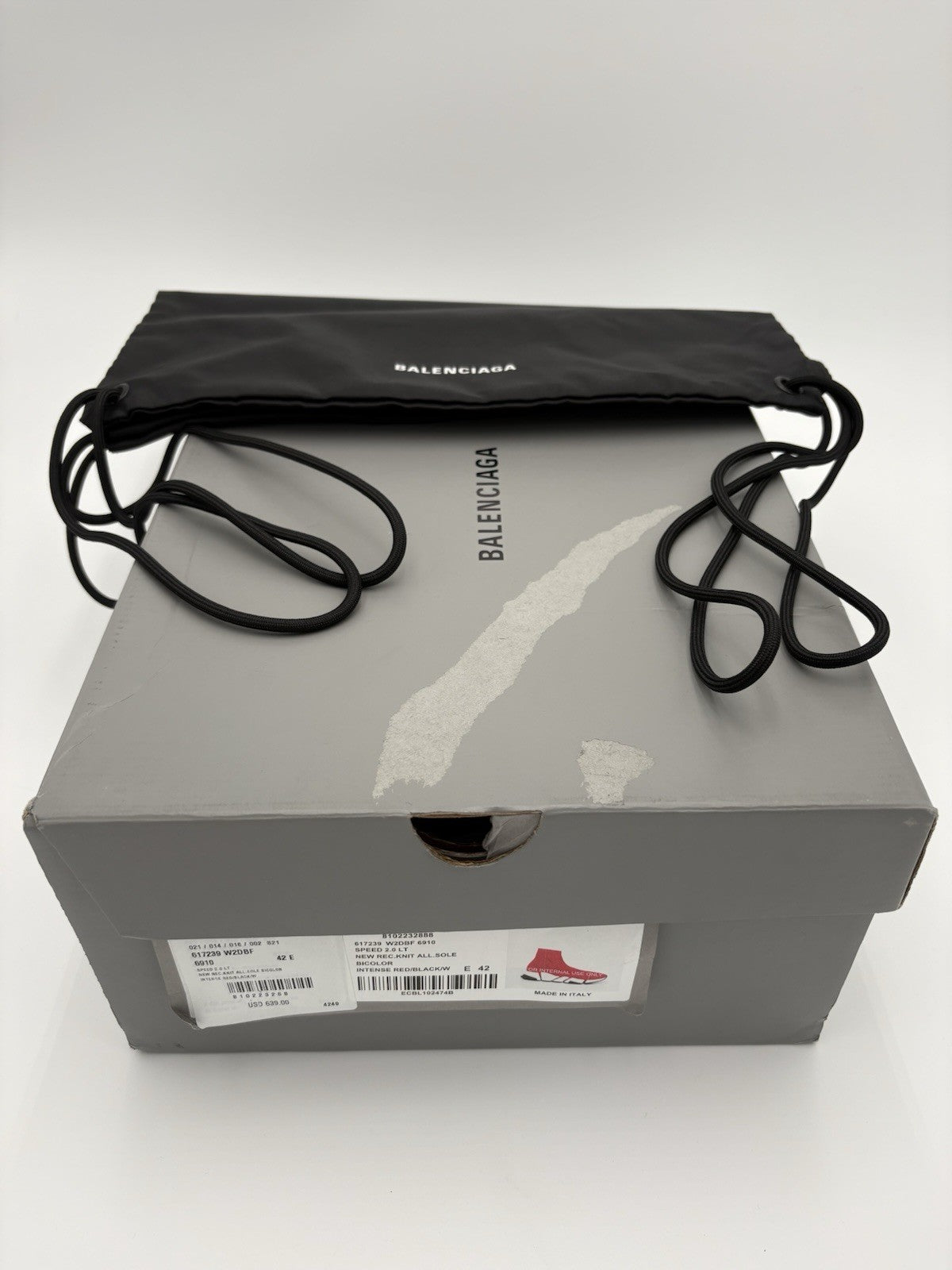 Size 42 (9 US) - Balenciaga Speed 2.0 ' All Over Logo Intense Red ' | BRAND NEW!