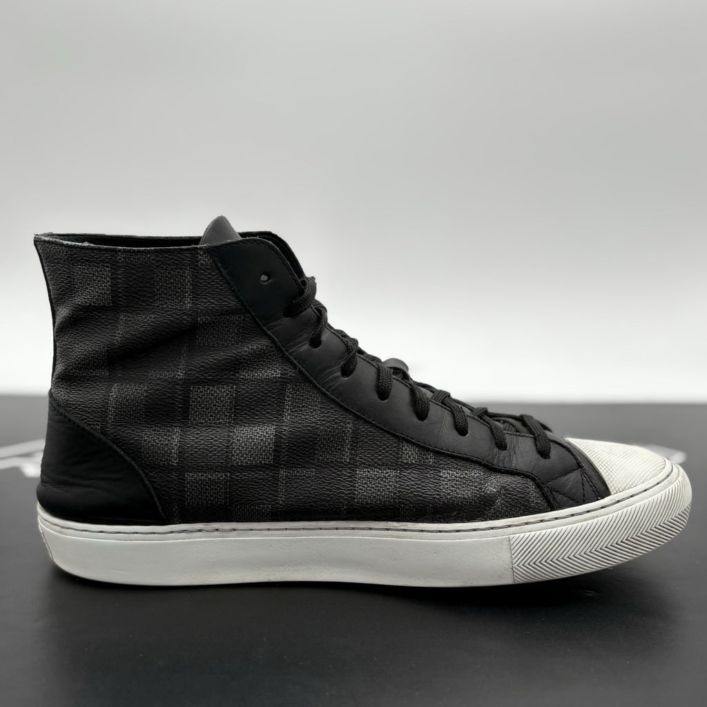 Size 7 LV (8-8.5 US) Louis Vuitton Tattoo Line High Top Damier Graphite - Black