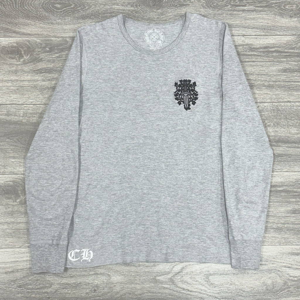Size L - Chrome Hearts Dagger Long Sleeve Thermal ' Grey ' | WORN 1-3x