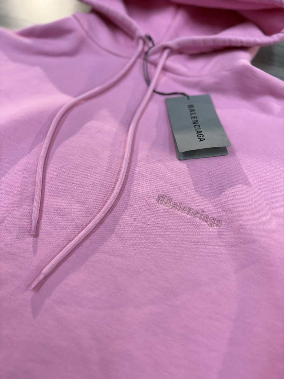 Size Small - Balenciaga Embroidered Logo Hoodie ' Pink '
