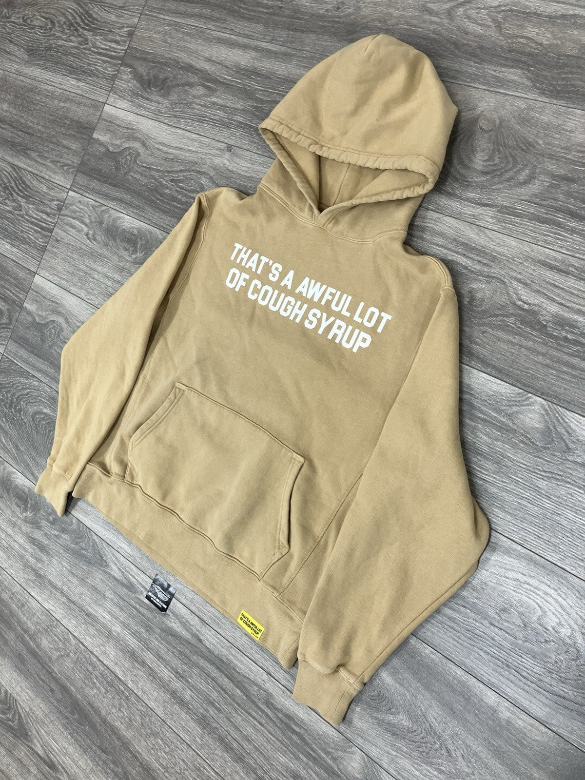 Size Large - Thats A Afwful Lot Of Cough Syrup Hoodie ' Tan '