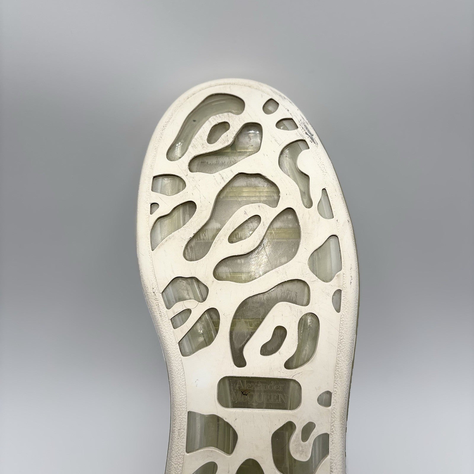 Size 45 EU (12 US) - Alexander McQueen ‘ White Clear Sole ‘