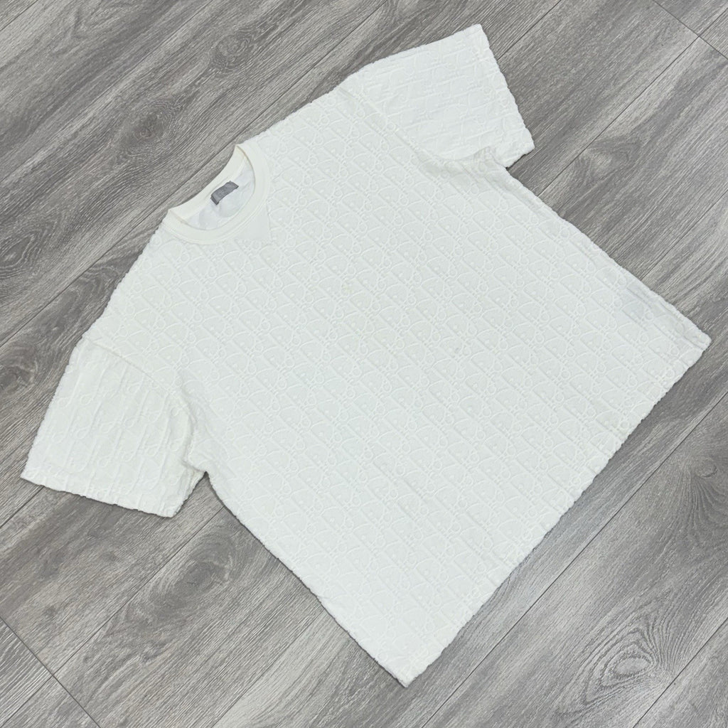 Size XL - Dior Oblique Relaxed Fit Terry Cotton Jacquard T-Shirt ' Off White '