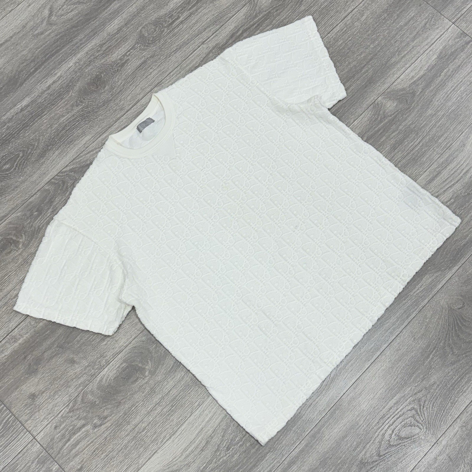 Size XL - Dior Oblique Relaxed Fit Terry Cotton Jacquard T-Shirt ' Off White '