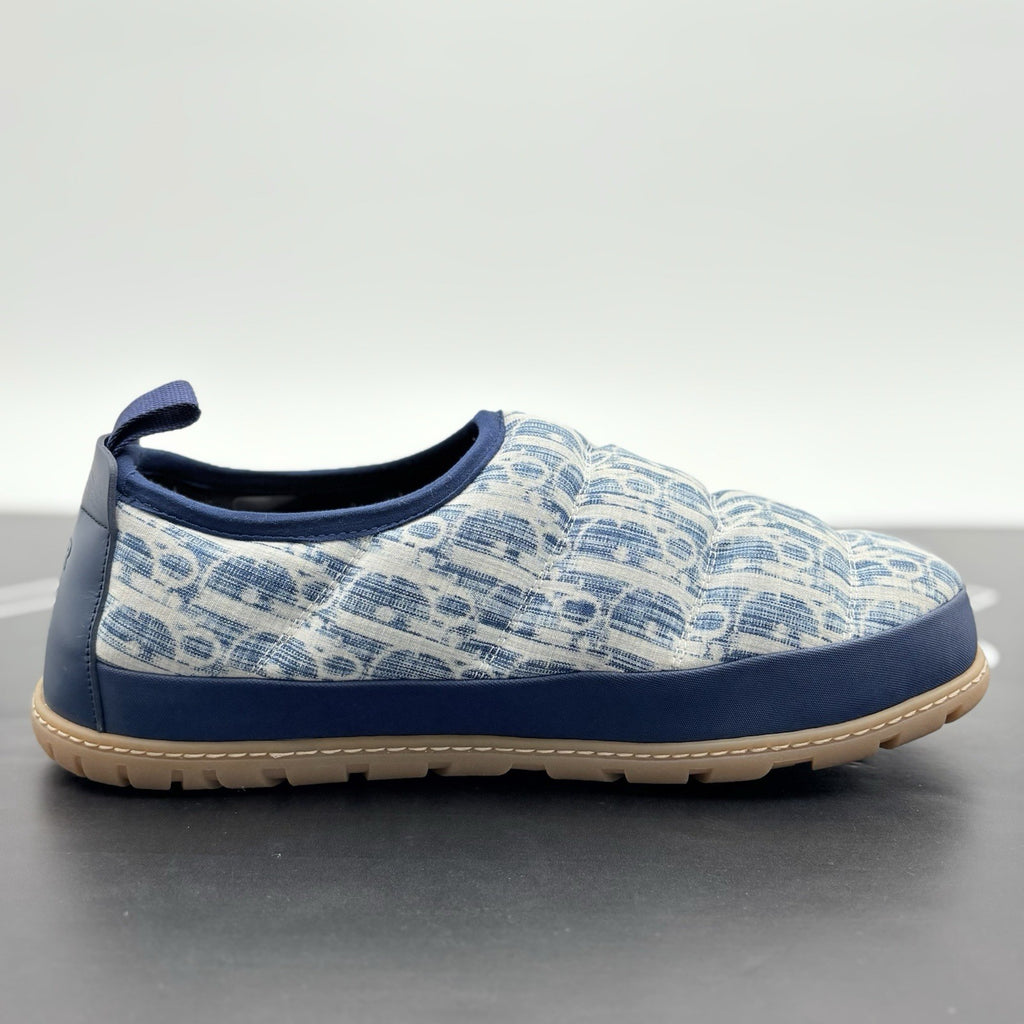 Size 42 (9 US) - Dior Snow ' Quilted Puffer Oblique Slipper - Blue ' | EXCELLENT