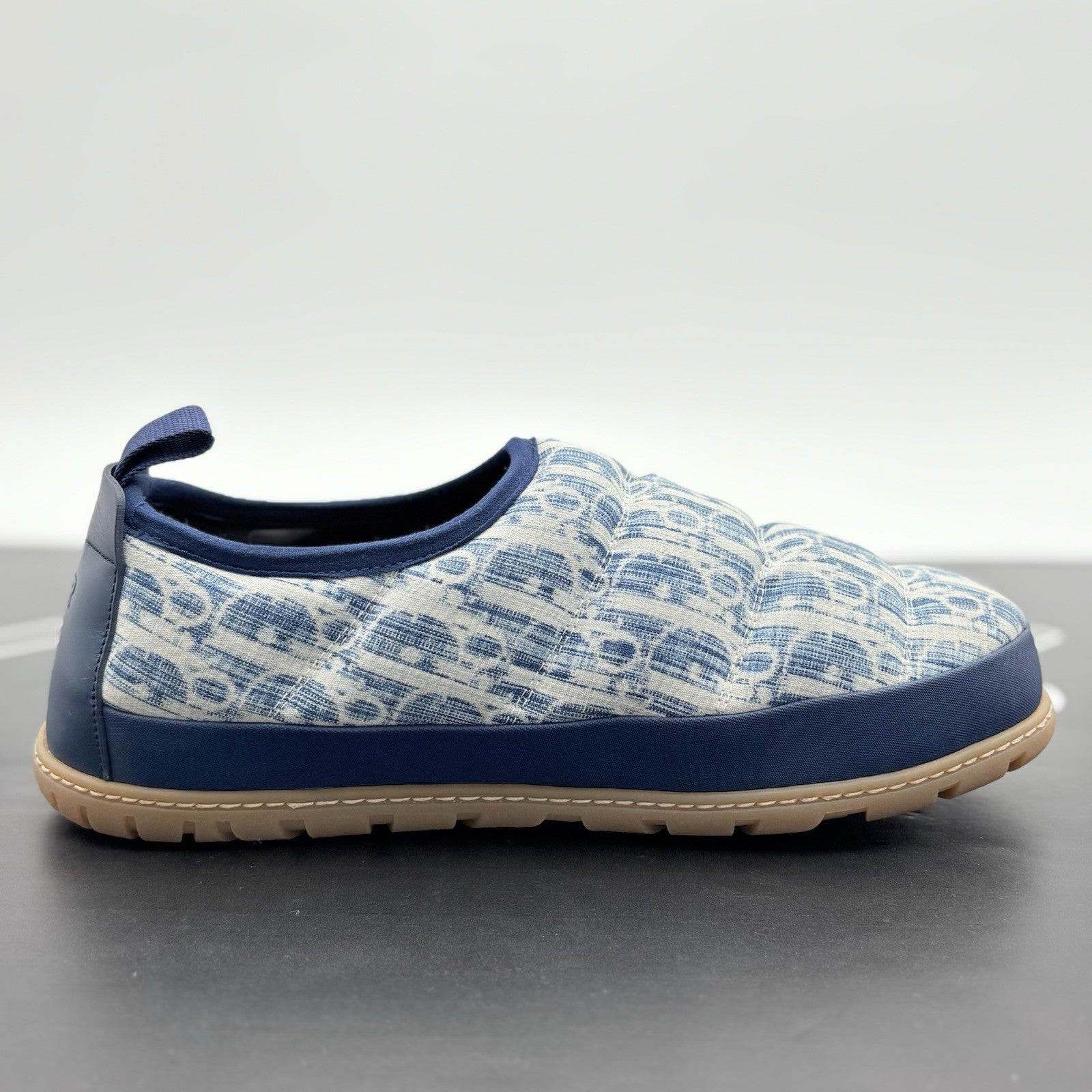Size 42 (9 US) - Dior Snow ' Quilted Puffer Oblique Slipper - Blue ' | EXCELLENT