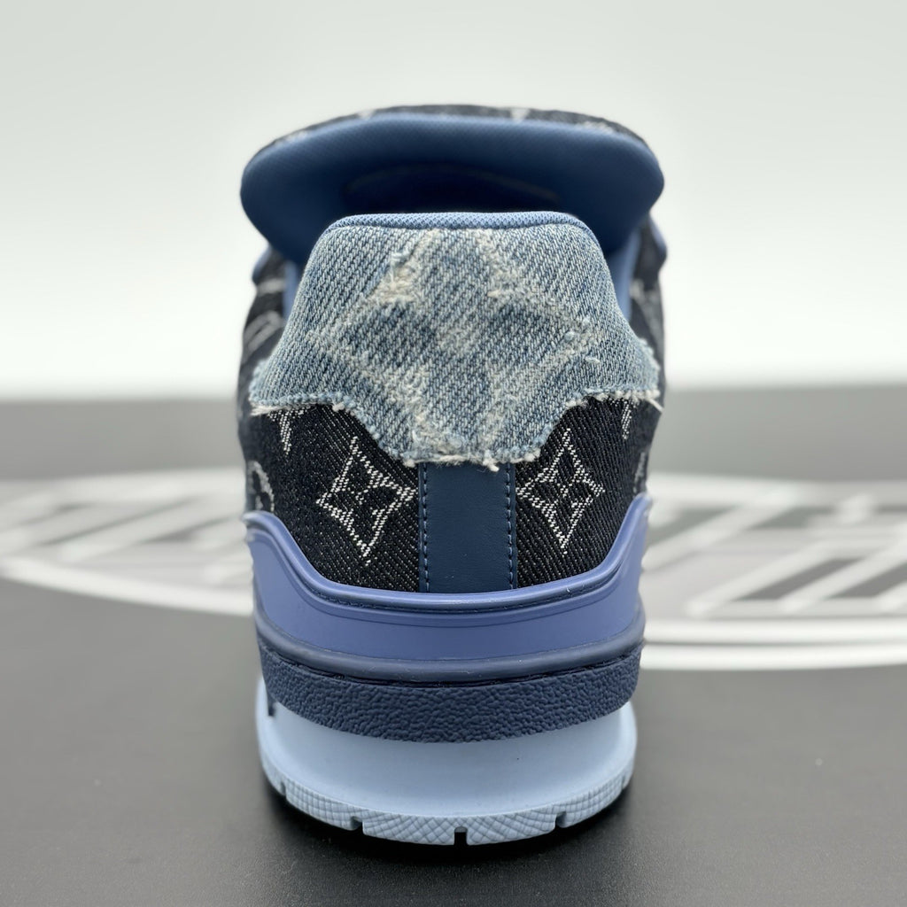 Size 8.5 LV (9.5-10 US) Louis Vuitton Trainer ' Monogram Blue Denim ' | CLEAN!