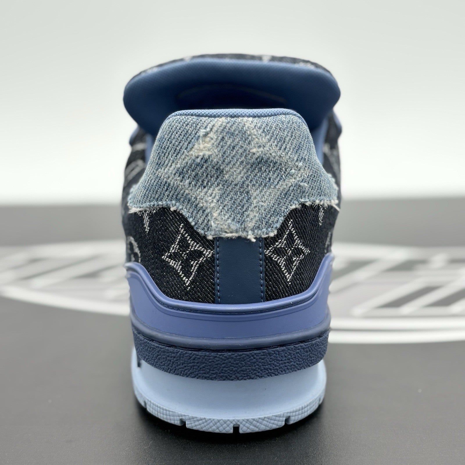 Size 8.5 LV (9.5-10 US) Louis Vuitton Trainer ' Monogram Blue Denim ' | CLEAN!