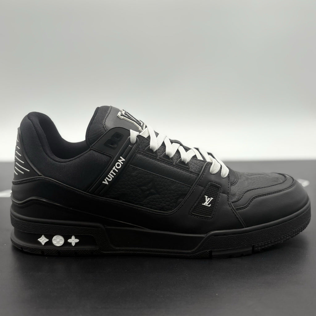 Size 11 LV (12-12.5 US) - Louis Vuitton Trainer ' Black ' | EXCELLENT!