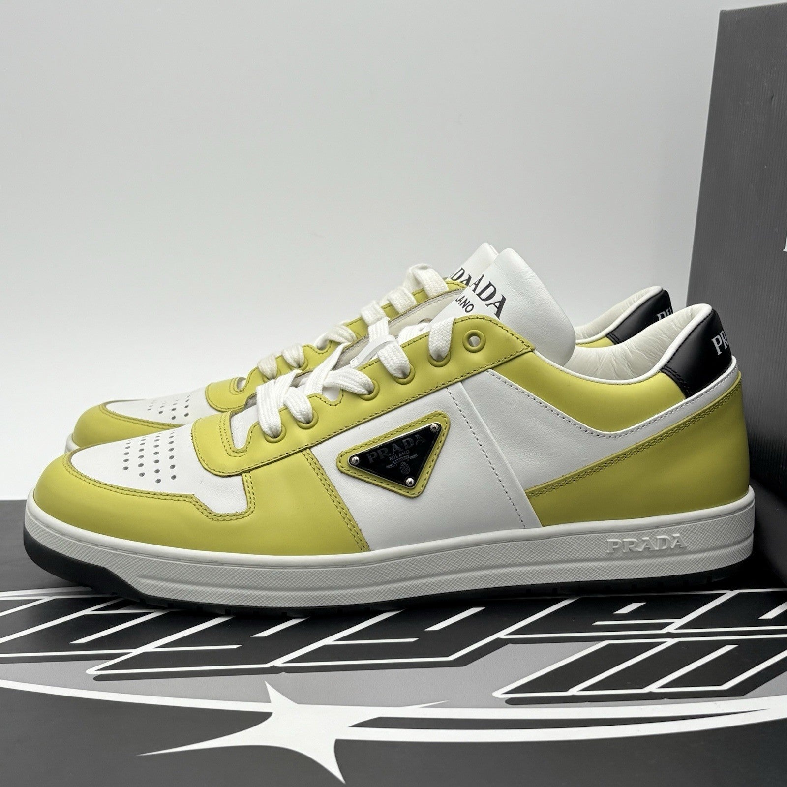 Size 8 UK (9 US) - Prada Downtown Low Leather ' Bianco Cedro ' | WORN ONCE!