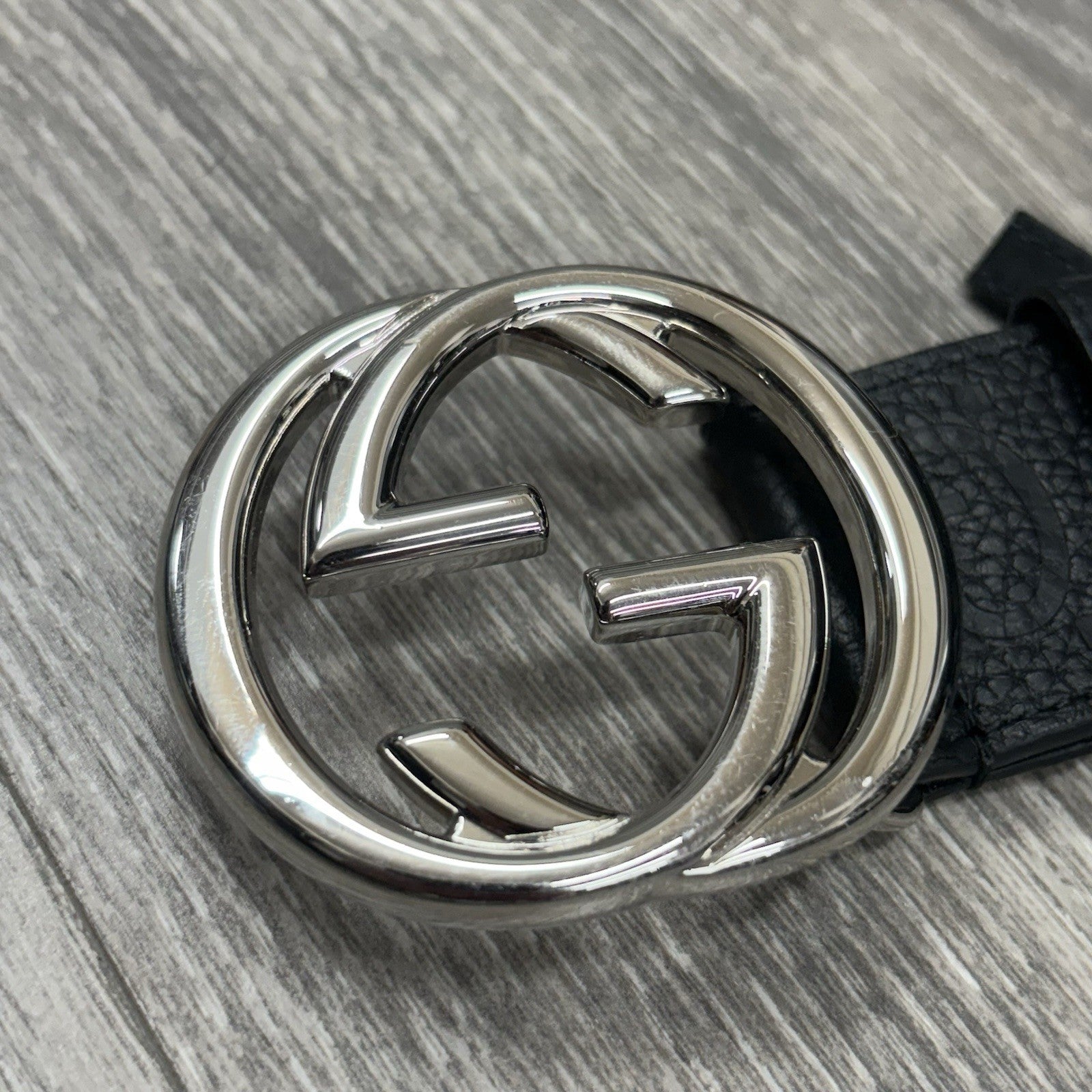 Gucci Belt GG Leather Interlocking Buckle ' Black ' | SUPER CLEAN!