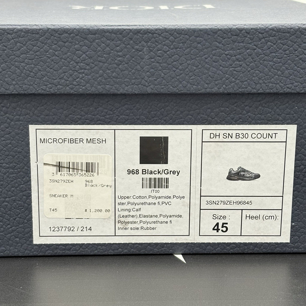 Size 45 (12 US) Dior B30 Reflective Sneaker ' Black Gray ' | ONLY WORN 1-3x