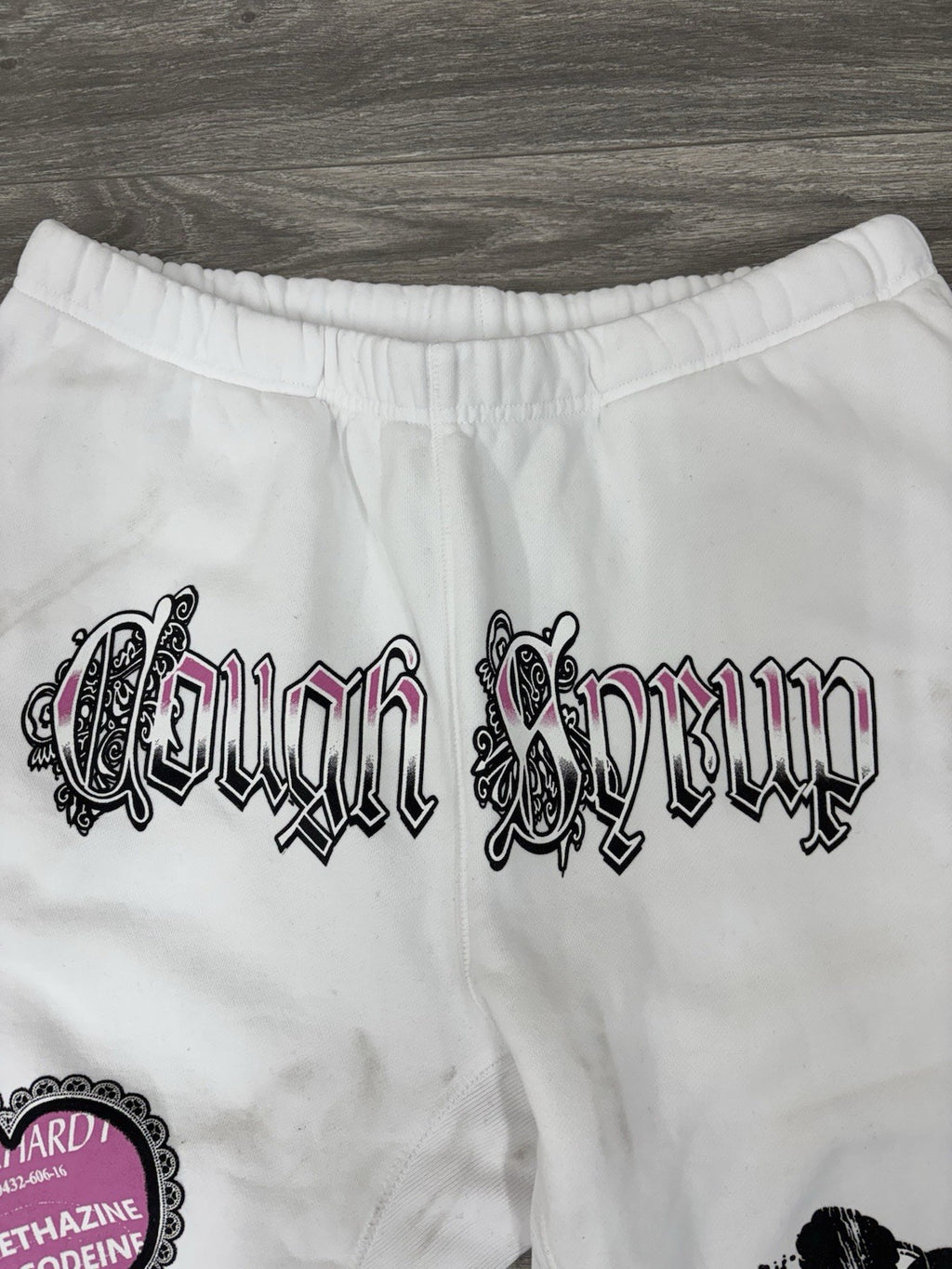 Size XL - That's A Awful Lot Of Cough Syrup Sweatpants ‘Valentines White‘ | NEW!