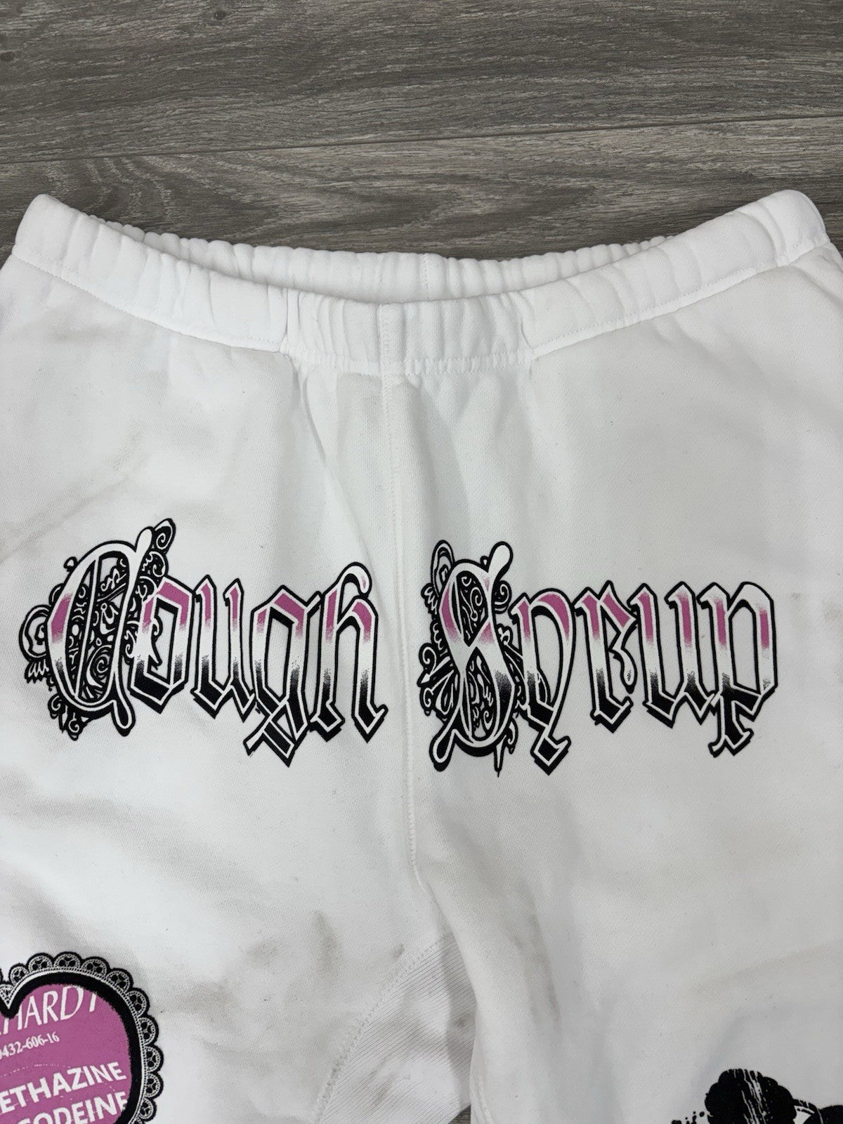 Size XL - That's A Awful Lot Of Cough Syrup Sweatpants ‘Valentines White‘ | NEW!