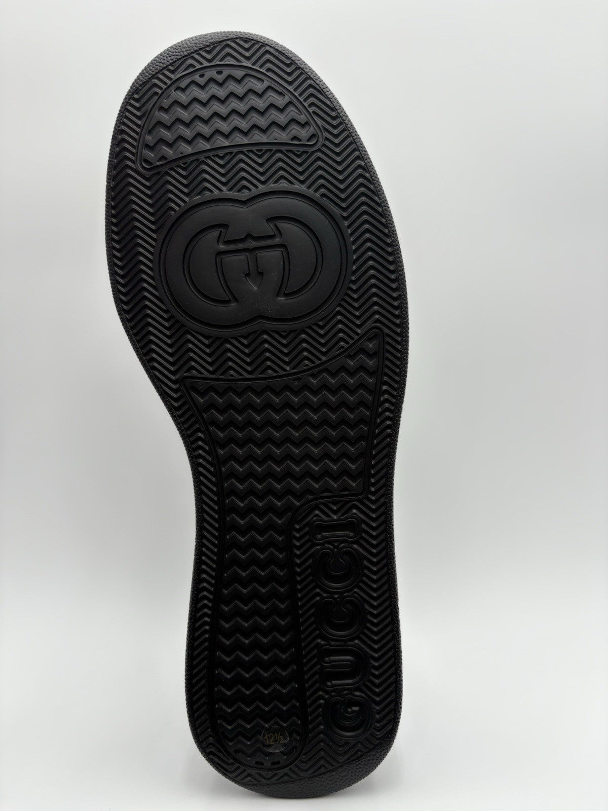 Size 12.5 G (13 US) - Gucci GG Embossed ' Black Leather ' | BRAND NEW!