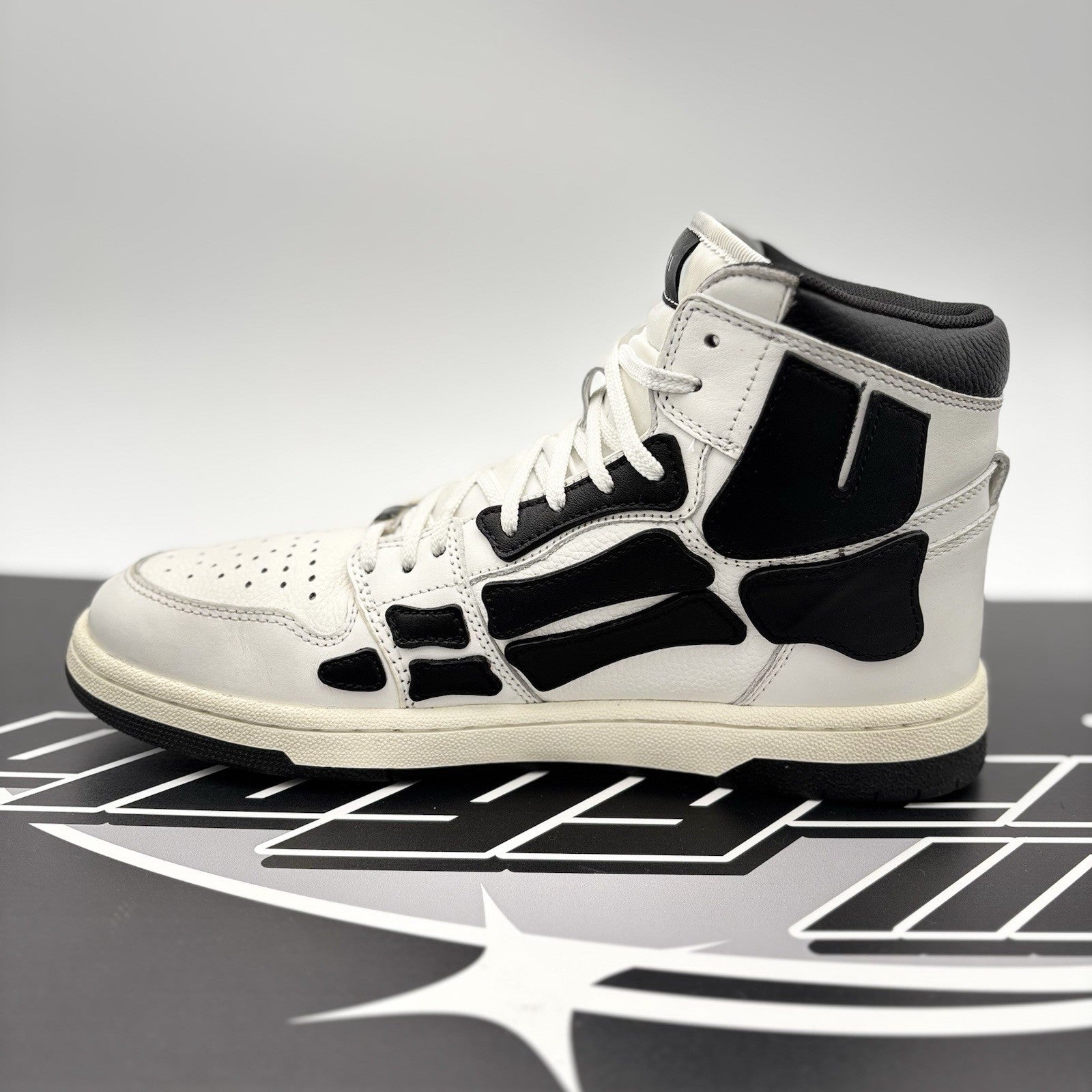 Size 42 (9US) - Amiri Skel High Top Sneakers ' White, Black ' | GREAT CONDITION!