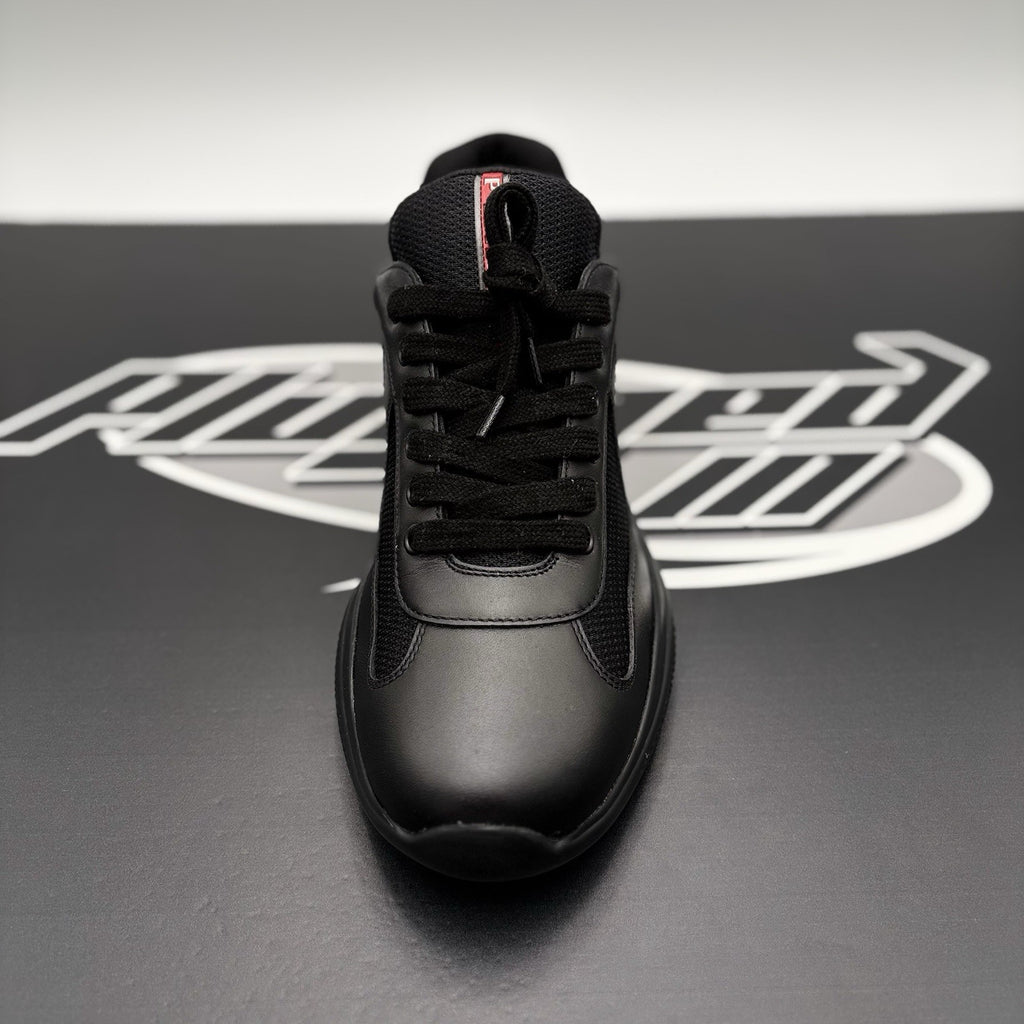 Size 8 UK (9 US) - Prada Americas Cup ' Black Leather ' | GOOD CONDITION!