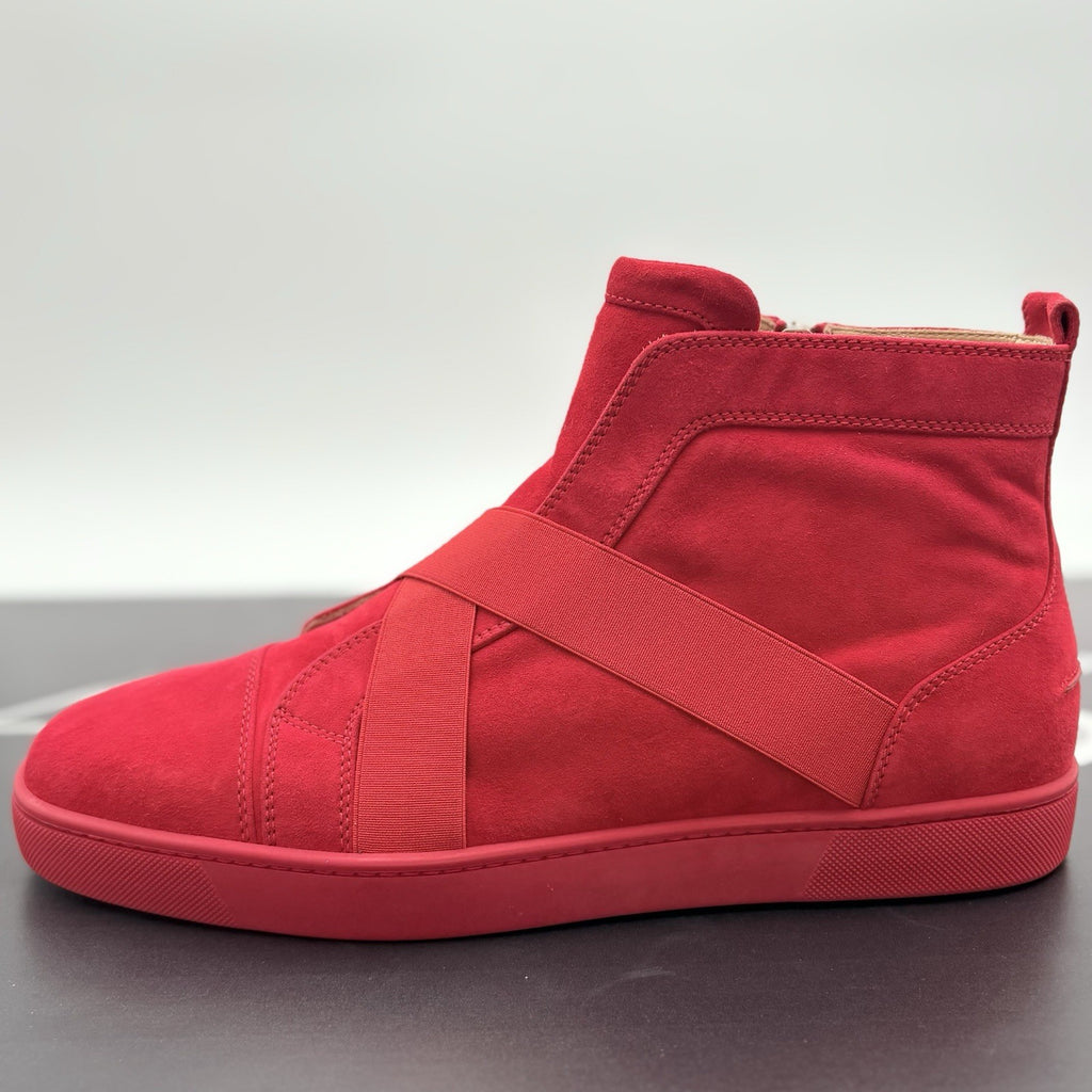 Size 45.5 (12.5 US) - Christian Louboutin Suede Cross Strap ' Red ' | BRAND NEW!