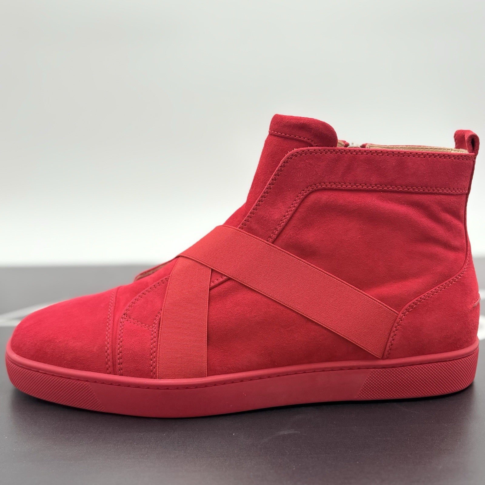 Size 45.5 (12.5 US) - Christian Louboutin Suede Cross Strap ' Red ' | BRAND NEW!