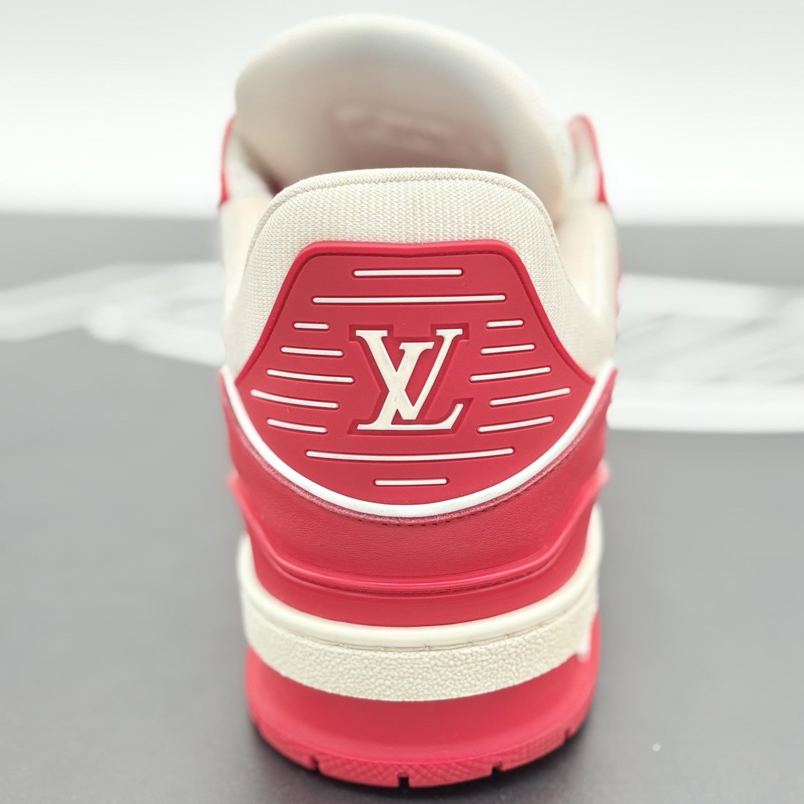 Size 7 LV (8-8.5 US) Louis Vuitton Trainer  ' Red White ' | SUPER CLEAN!