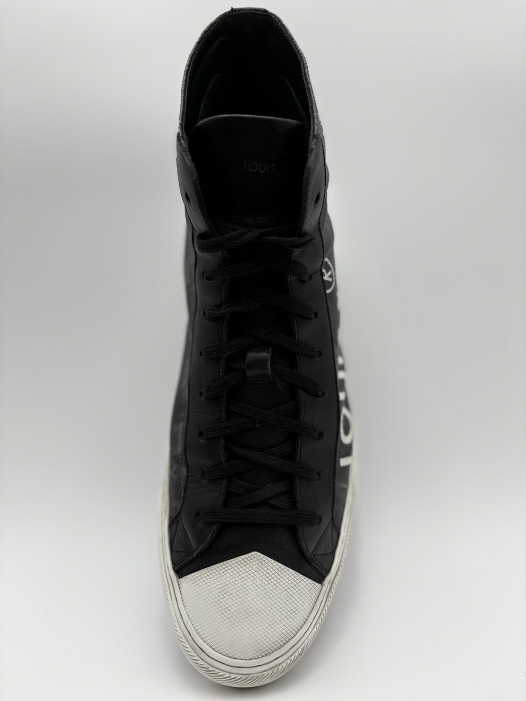 Size 7 LV (8-8.5 US) Louis Vuitton Tattoo Line High Top Damier Graphite - Black