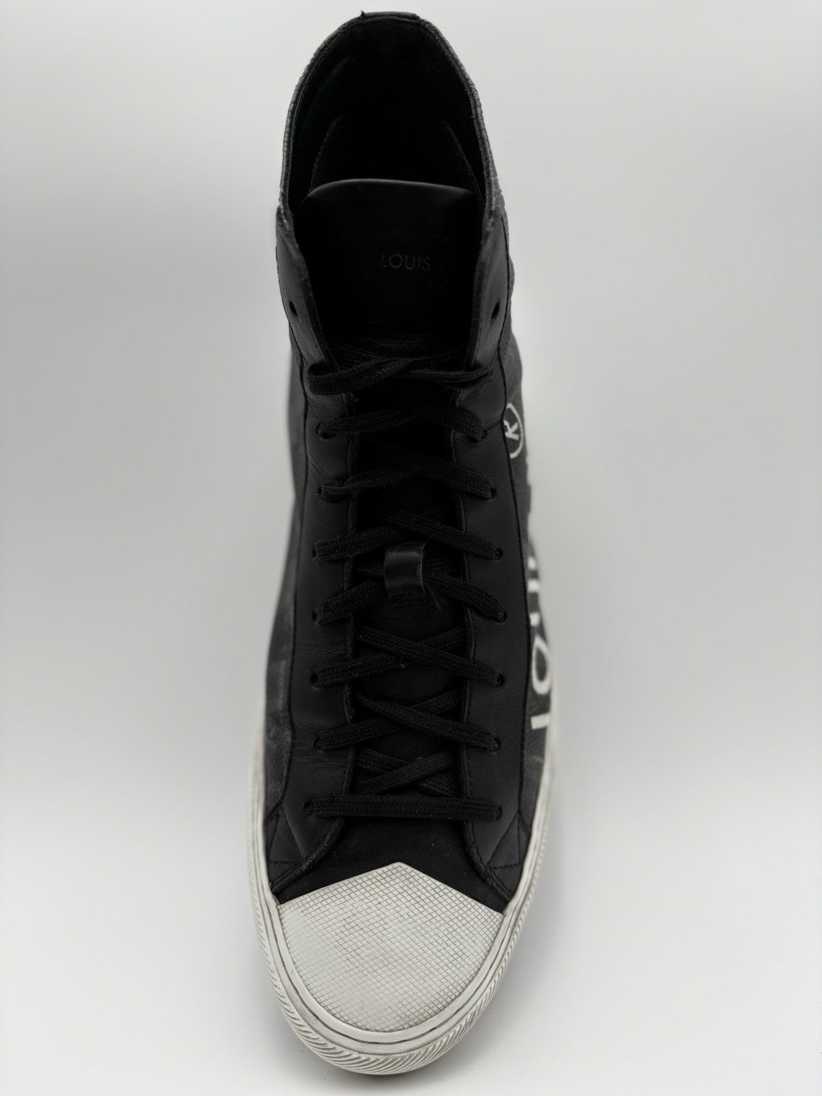 Size 7 LV (8-8.5 US) Louis Vuitton Tattoo Line High Top Damier Graphite - Black