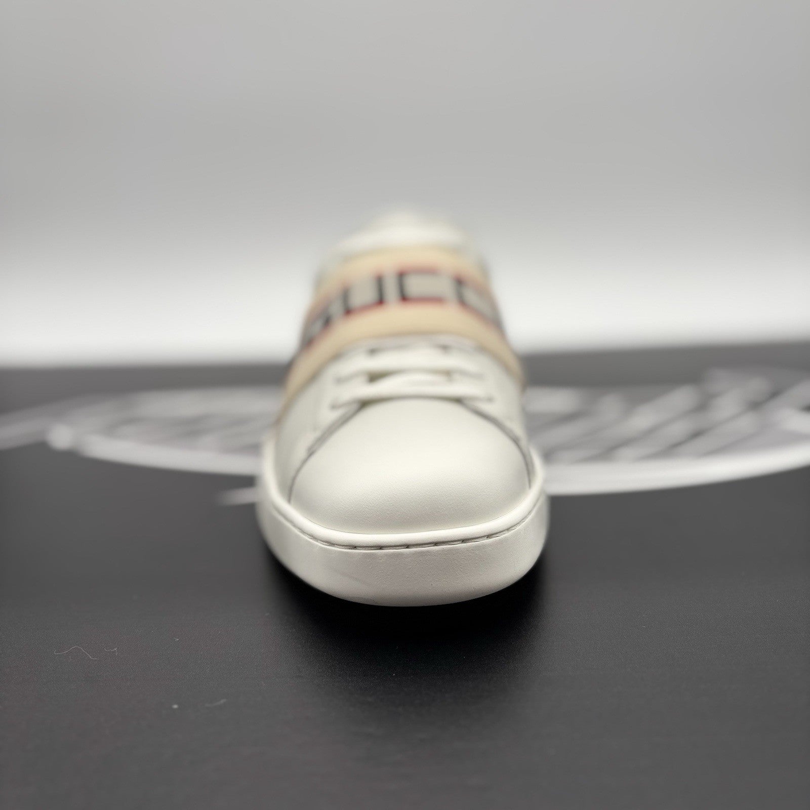 Size 8.5 G (9 US)- Gucci Ace Leather  With Strap ‘ White ’ | NEW!