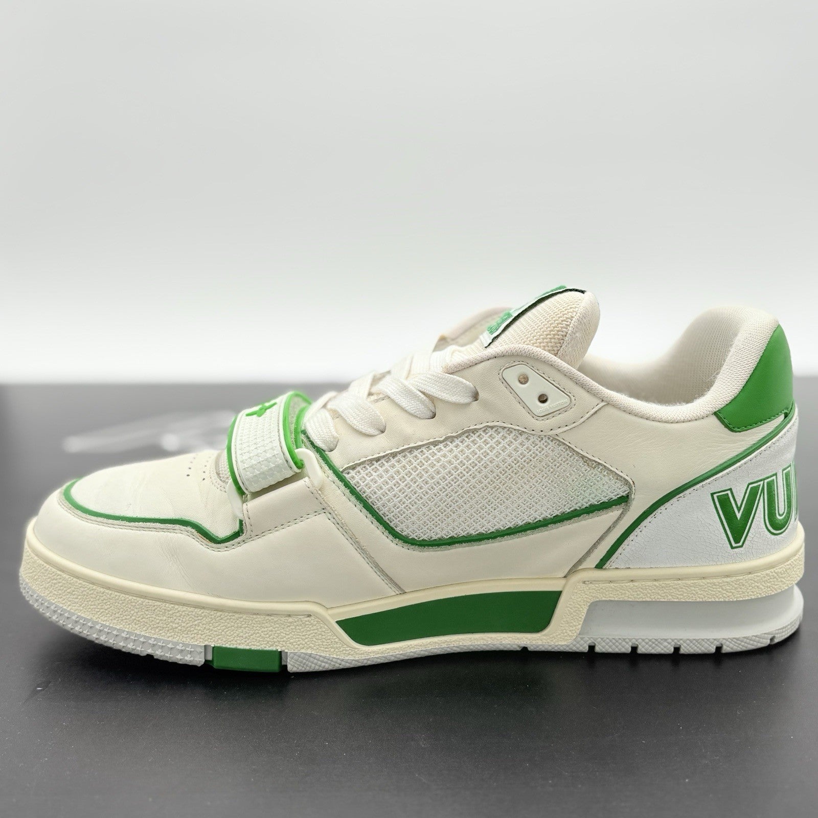 Size 10 LV (11-11.5 US) Louis Vuitton Strap Trainer ' Green ' | SUPER CLEAN!