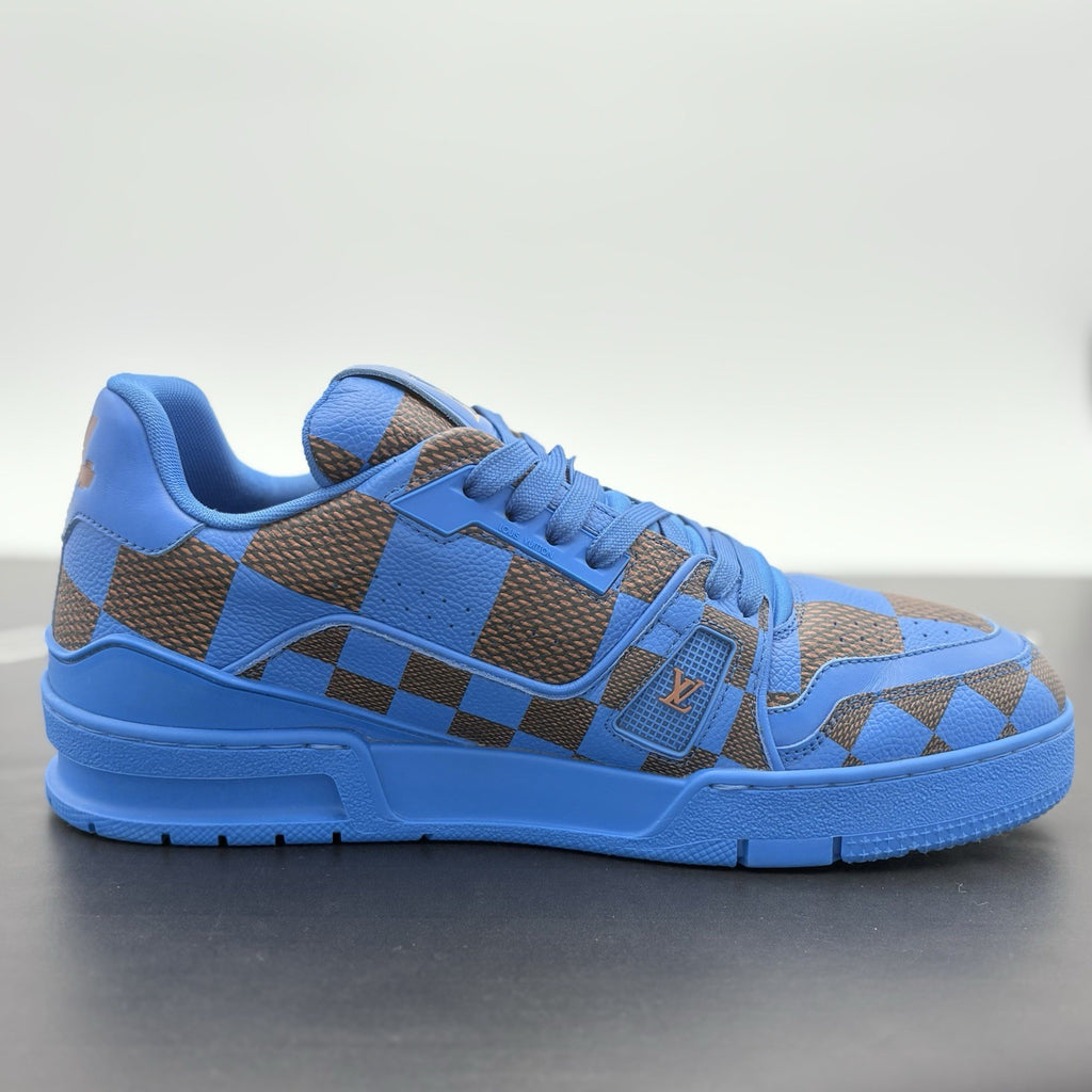 Size 7.5 LV (8.5-9 US) Louis Vuitton Trainer ' Blue Brown Checkered ' | GREAT!