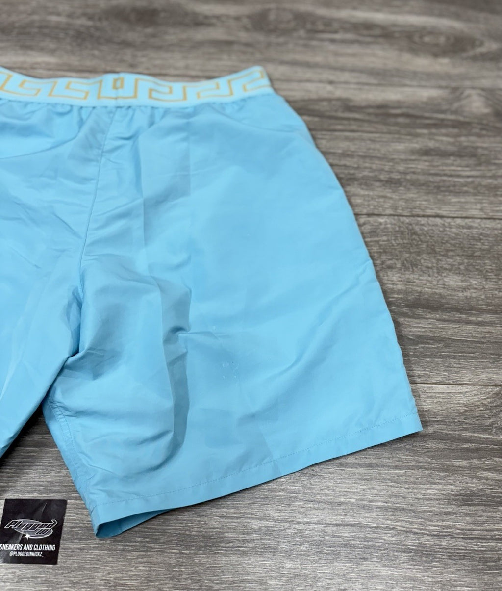 Size 5 - Versace Greca Border Swim Shorts' Blue ' | NEW!