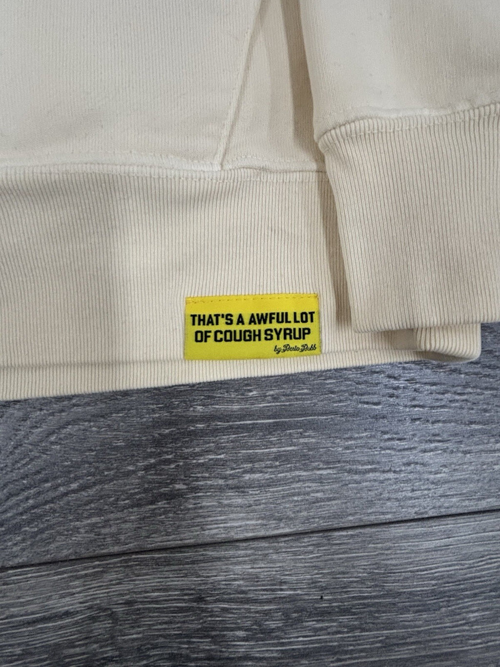 Size L - Awful Lot Of Cough Syrup Hoodie ‘ Beige ‘ | BRAND NEW!