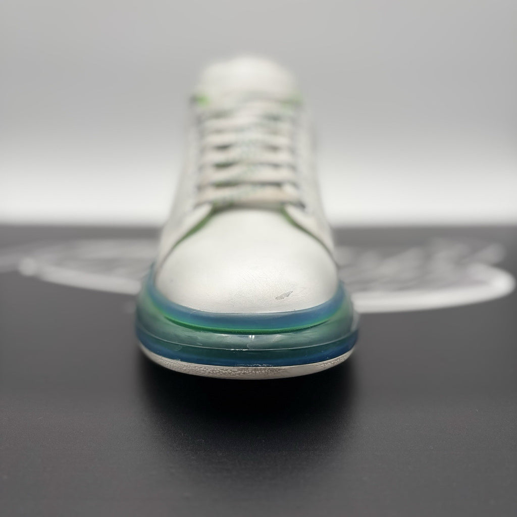 Size 45 (12 US) Alexander McQueen ' Transparent Sole White, Lime '