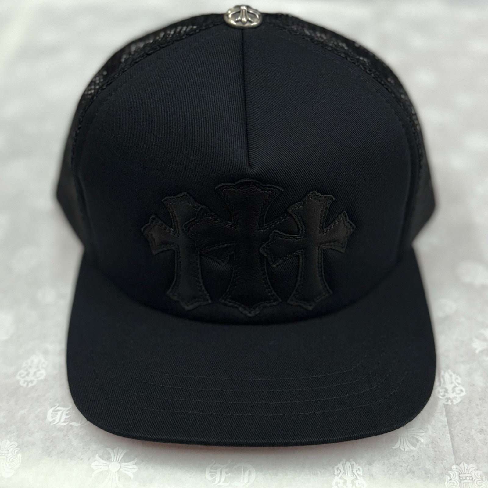 Chrome Hearts Triple Cross Cemetery Trucker Hat ' Black ' | BRAND NEW!