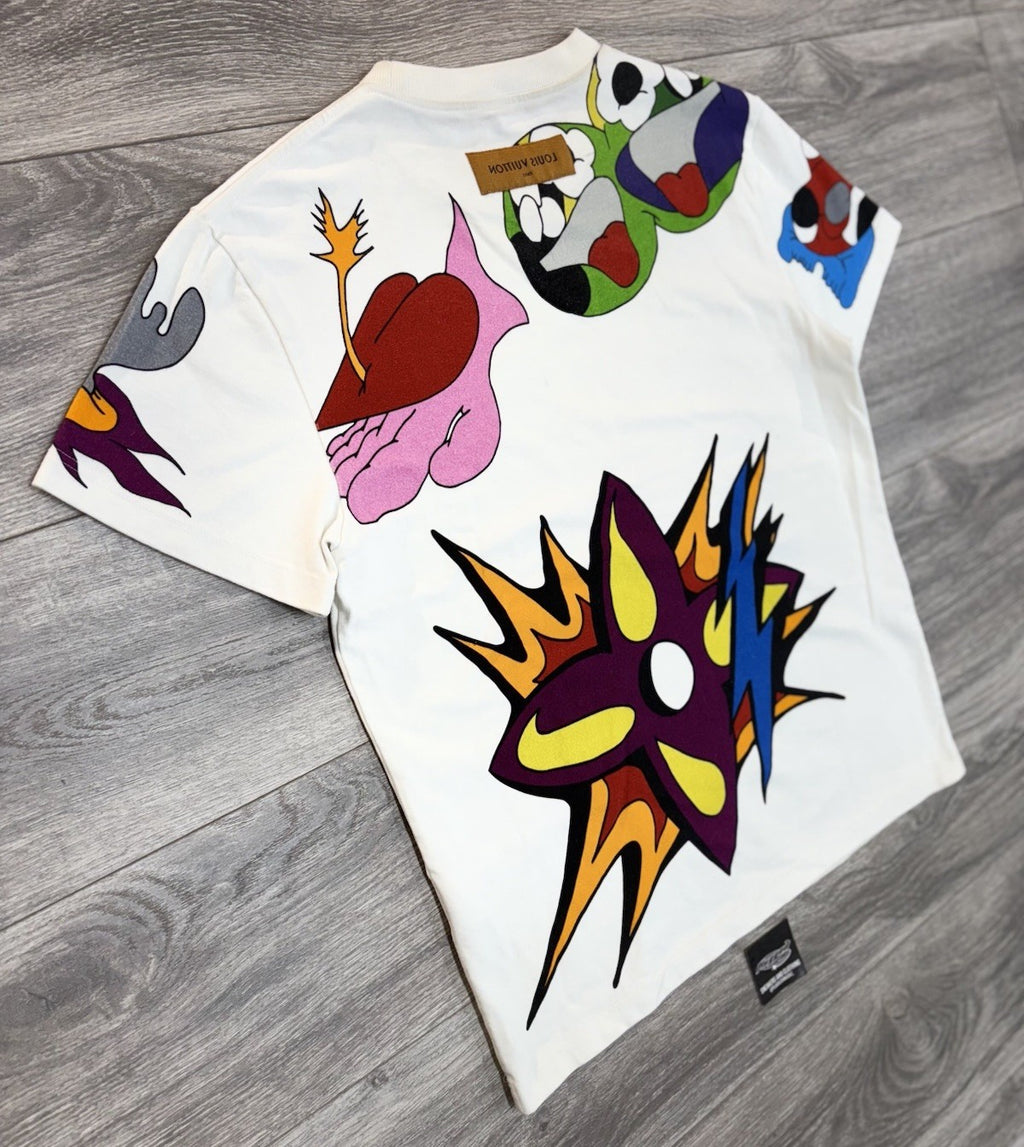 Size Small - Louis Vuitton Cartoon Short Sleeve T-Shirt ' White ' | EXCELLENT!