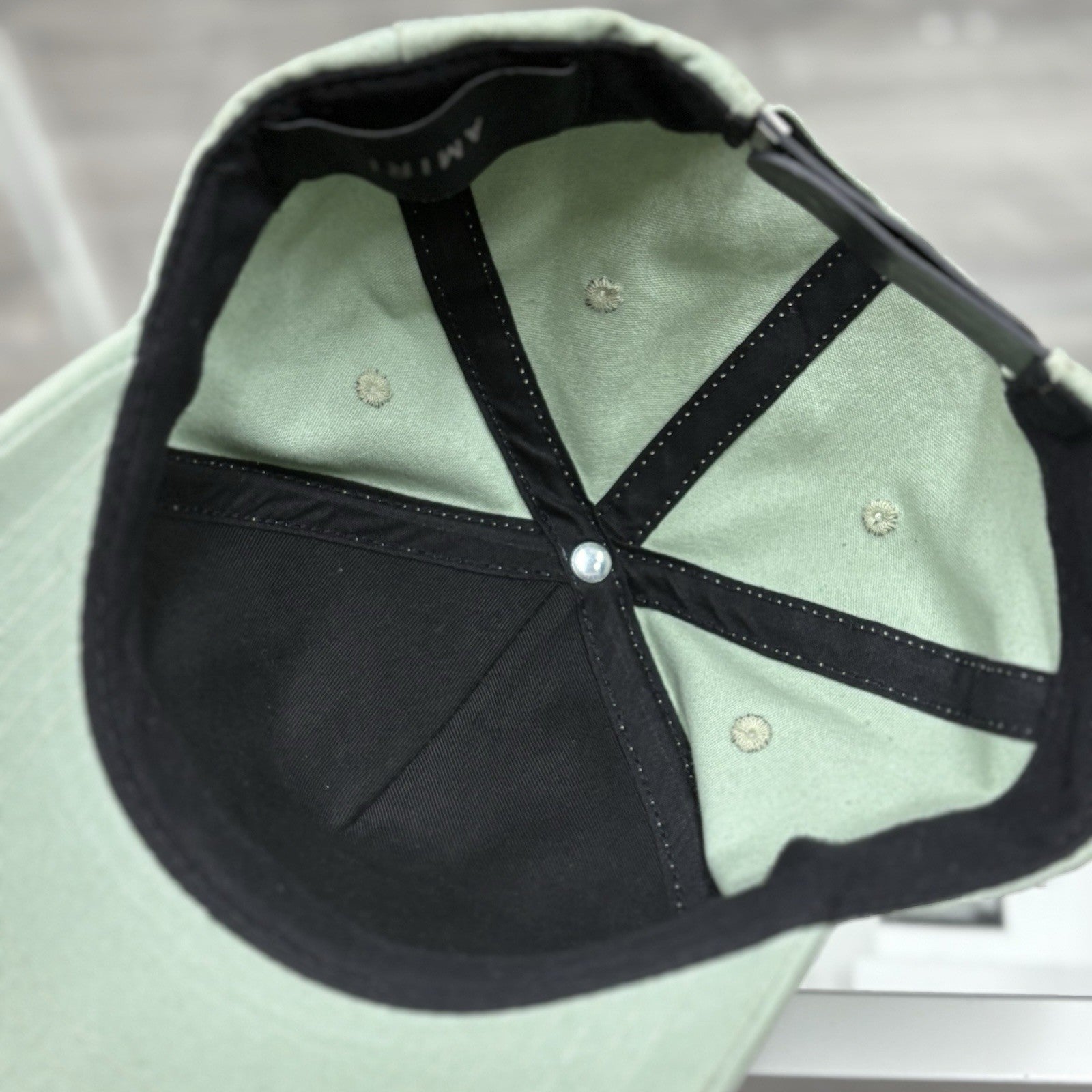 Amiri Chenille MA Patch Canvas Hat ' Frosty Green ' | SUPER CLEAN!