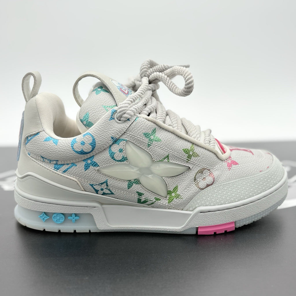 Size 5 LV (6-6.5 US) Louis Vuitton Skate ' Grey Monogram Multicolor ' | CLEAN!