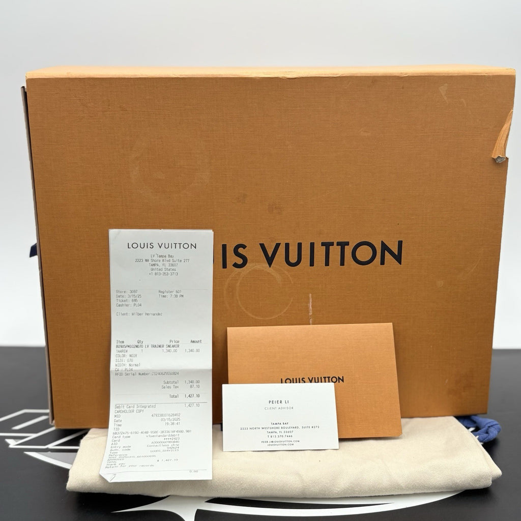 Size 7 LV (8-8.5 US) Louis Vuitton Trainer ' Black ' | GOOD CONDITION!