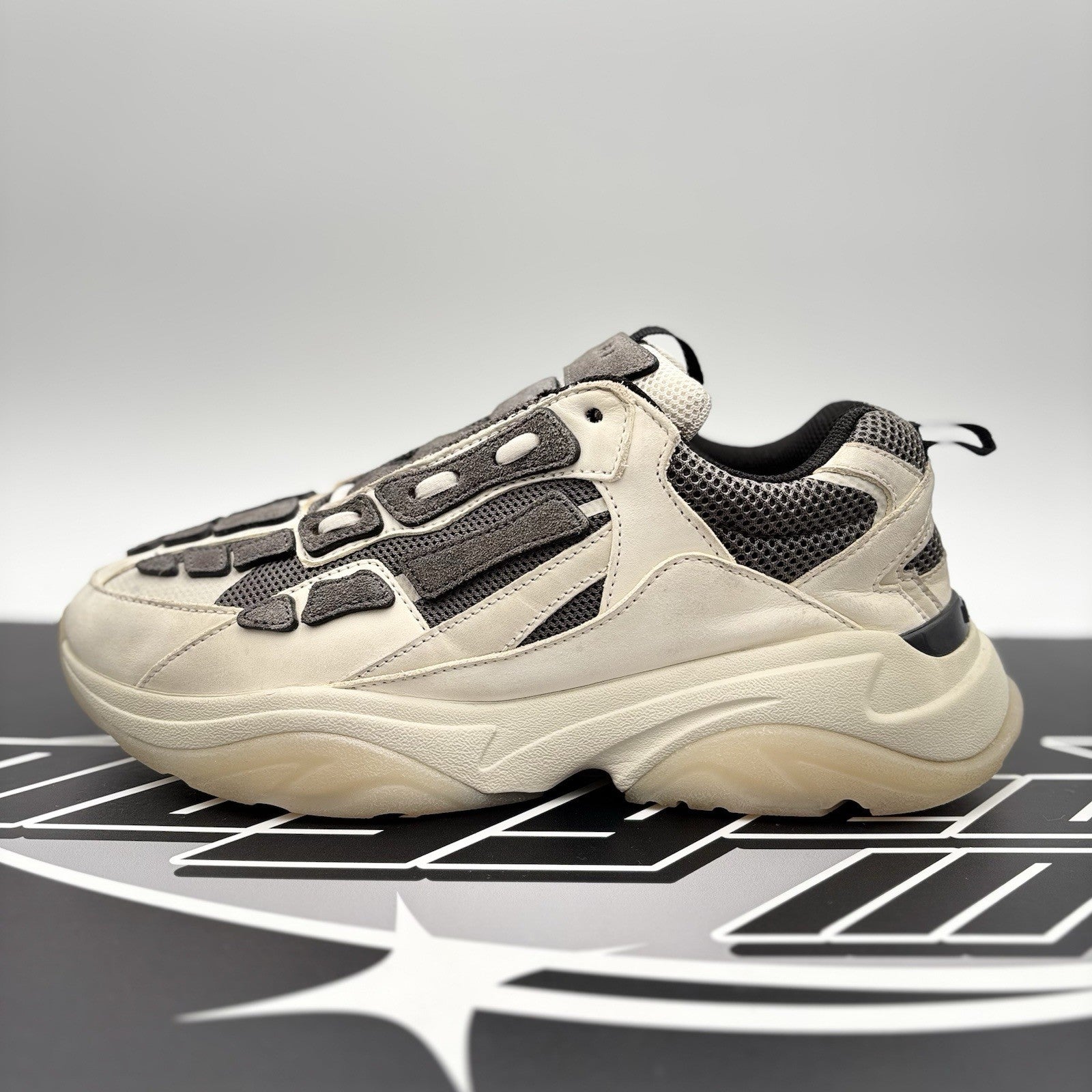 Size 42 (9 US) Amiri Bone Runner ' White, Beige, Grey ' | GOOD CONDITION!