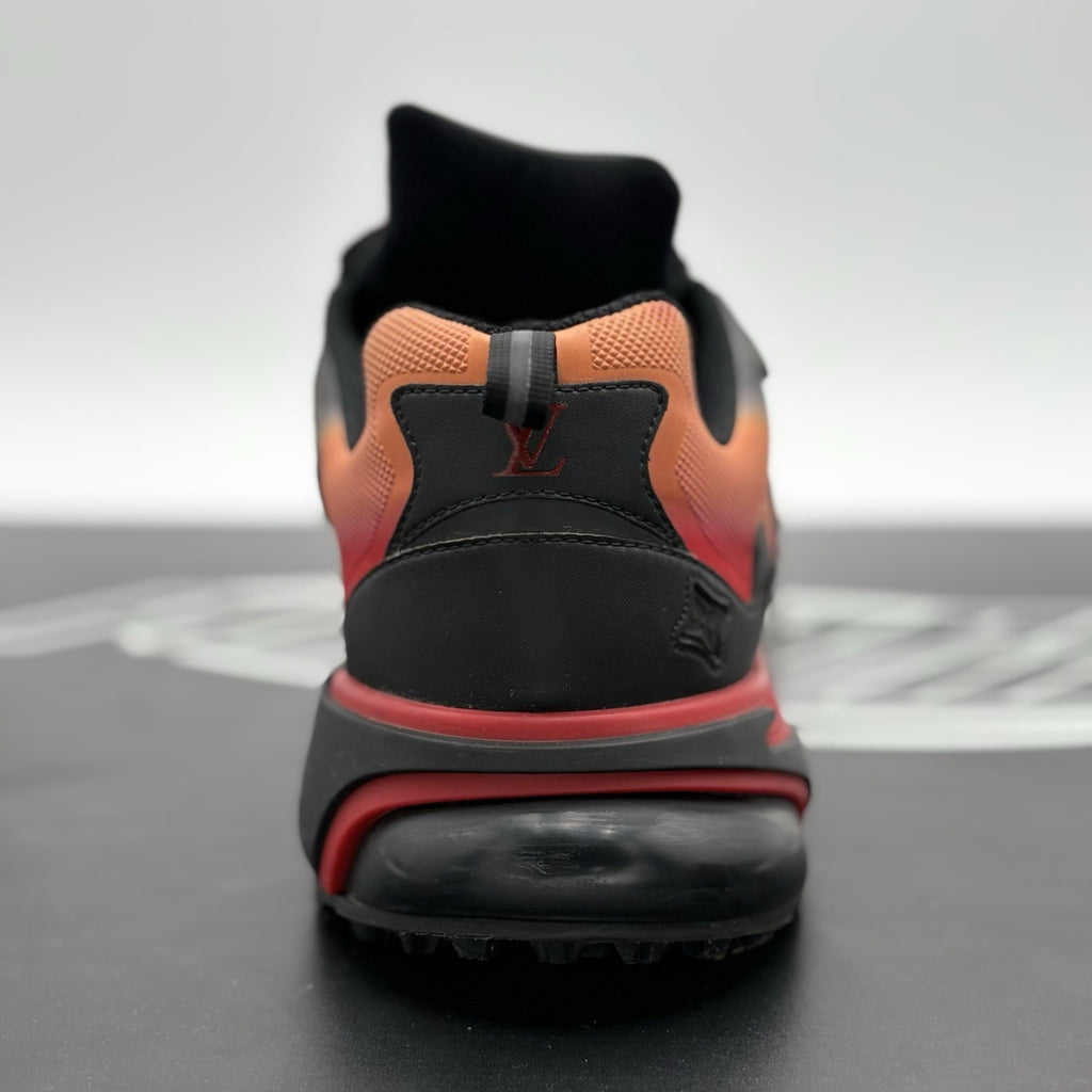 Size 12 LV (13-13:5 US) Louis Vuitton Tactic Runner ' Black Orange Red ' | CLEAN