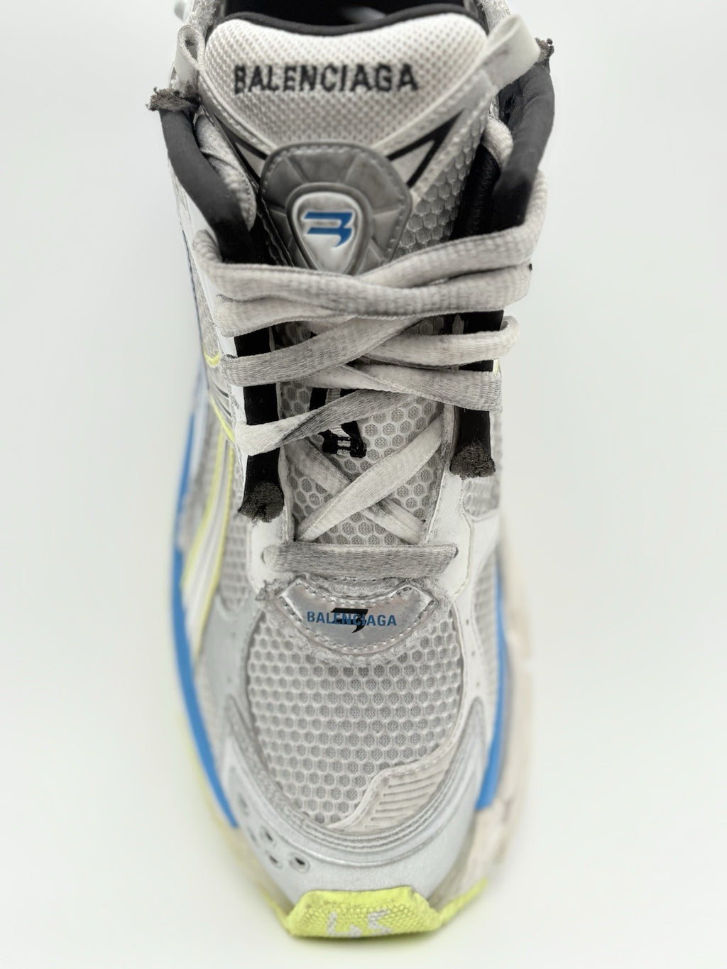 Size 45 (12 US) - Balenciaga Runner ' White Yellow Blue ' | EXCELLENT CONDITION!