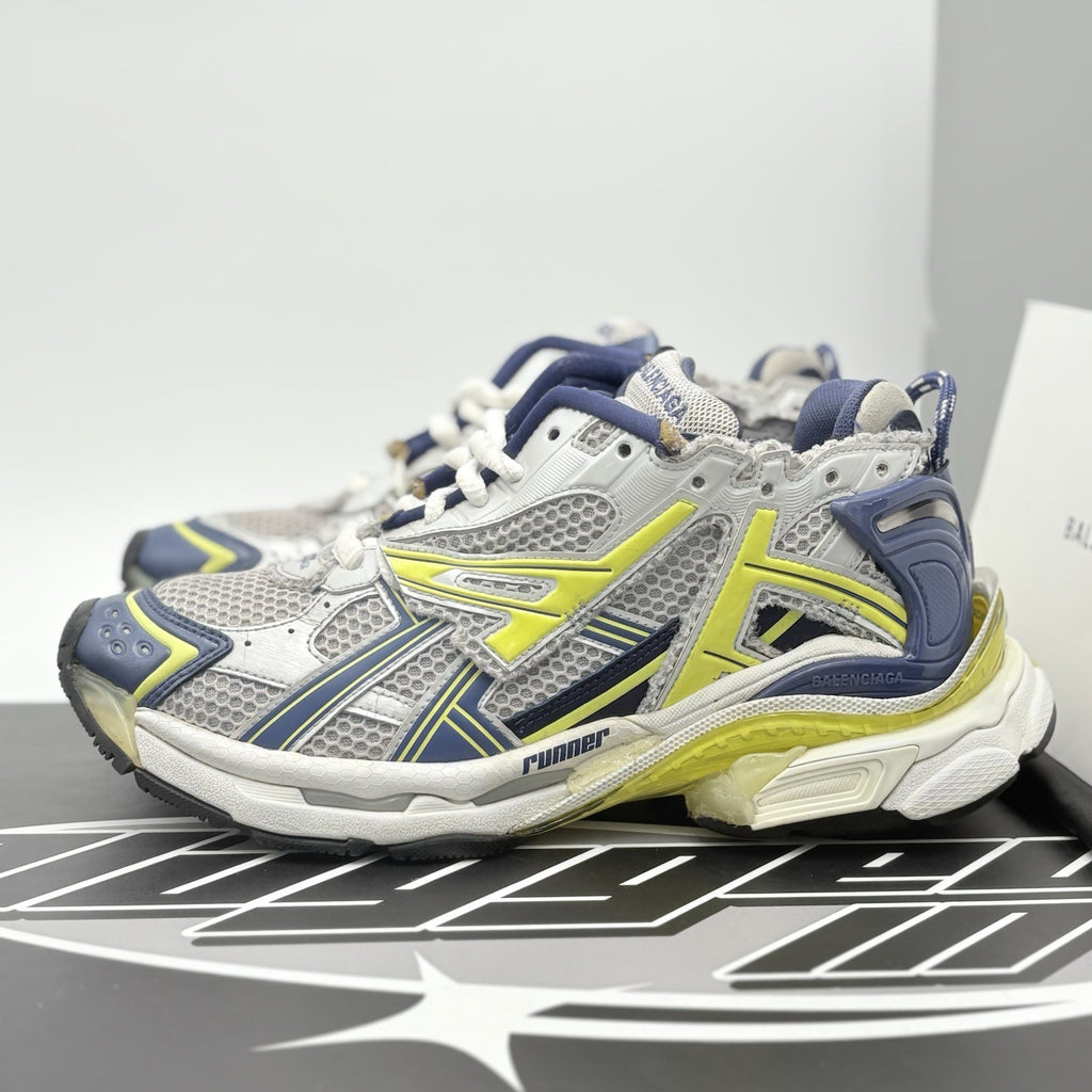 Size 41 (8 US) - Balenciaga Runner ' White Blue Yellow ' | GOOD CONDITION!